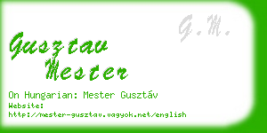 gusztav mester business card