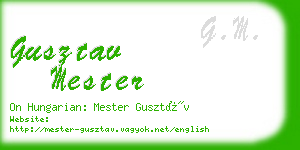 gusztav mester business card